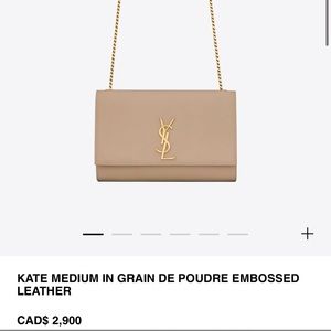 YSL Medium Kate bag in beige